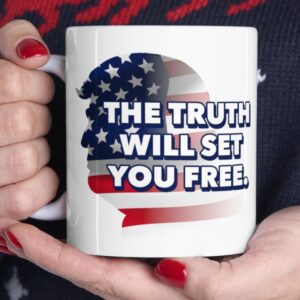 Truth Social/The Truth Will Set You Free 11oz Mug, President Donald J Trump Inspired Gift