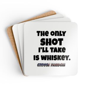 Patriot Gift, The Only Shot I'll Take Is Whiskey Coaster Set, Choose Freedom, Man Cave Beer Coasters